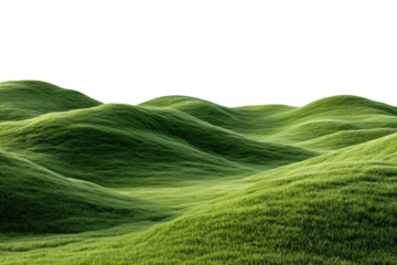 Lush green hills, soft curves, rolling landscape