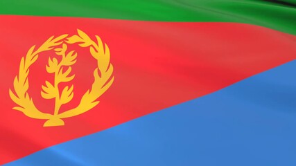 flag of eritrea waving in the wind, animated flag background