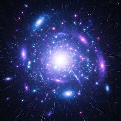 Fototapeta premium Cosmic Radiance: An Enigmatic Display of Celestial Elements in the Vast Universe Depths