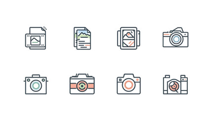 set of icons for camera