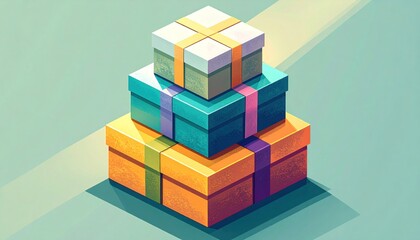 Obraz premium Stacked gift boxes