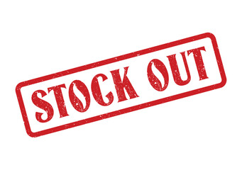 Fototapeta premium A red Stock Out stamp conveys a message of unavailability