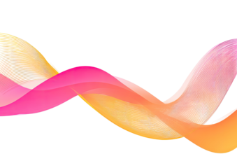 Abstract wavy forms in vibrant pink and gold