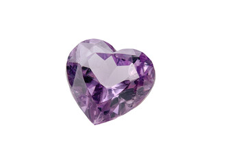 Heart-shaped amethyst gemstone
