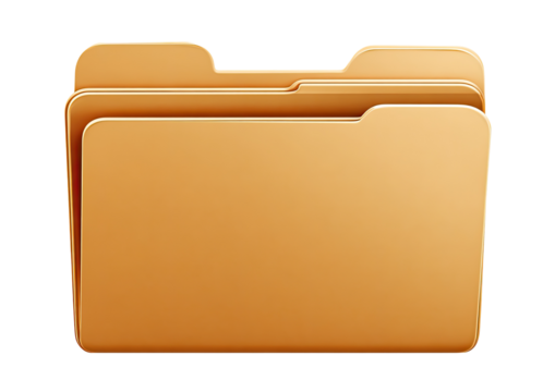 A golden, computer folder icon.  Flat, 3D-style.  Simple, rectangular shape, with two side flaps