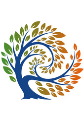 Abstract Spiral Tree of Life Logo