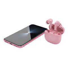 Wireless Earbuds: Pairing with Smartphone for Seamless Audio Experience.  Transparent Background Tutorial Included.