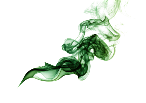 Abstract swirls of emerald and smoky green