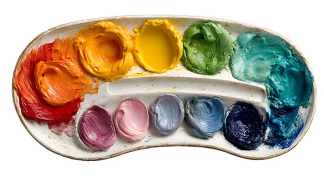 Artist's Palette with Vibrant Colors