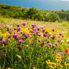 Obraz premium Vibrant meadow wildflowers