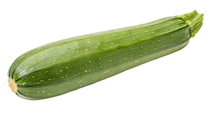 Whole green zucchini isolated on transparent background