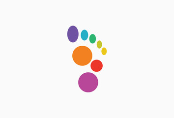 Colorful Dot Footprint Logo Design Element