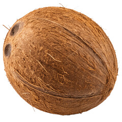 Whole coconut isolated on transparent background