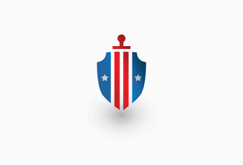 simple shield with sword for patriotic Logo Design Element