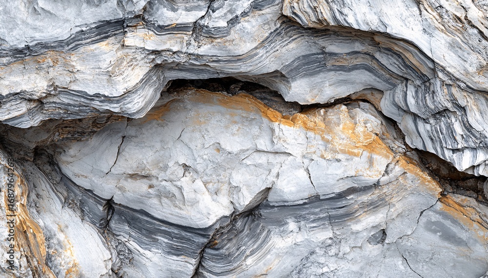 Poster the image shows a detailed close-up of a rock surface, exhibiting a complex pattern of layered textu