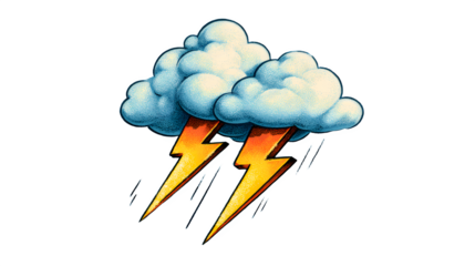 Dramatic lightning storm illustration