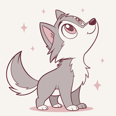 Little Alpha Adorable Wolf Emblem
