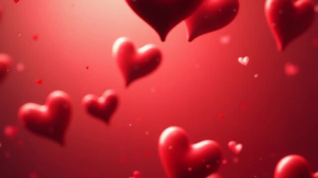 Romantic Love Hearts Falling Valentines Effect