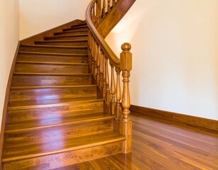 Elegant wooden spiral staircase