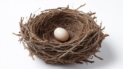 Detailed natural bird nest with delicate eggs on branch showcasing wildlife habitat ecological environment rural scenery and outdoor nature photography