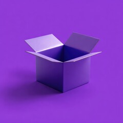 Open purple box on purple background