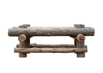 Rustic log bench, simple design