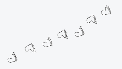 Minimalist vector illustration of a human footprint, clean and modern design, smooth curves, simple details, scalable for logos, posters, and icons. Isolated on a white background