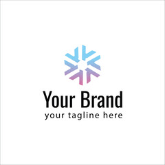 Minimalist and modern abstract logo design with gradient colors for startup and corporate business, isolated on white background