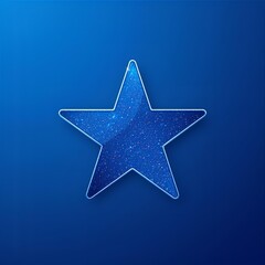 Fototapeta premium silver star on blue background