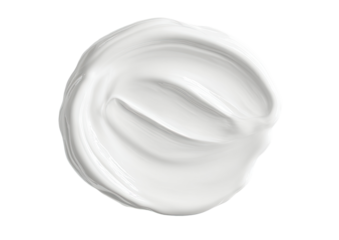 Creamy white substance swirled in a circular pattern against a black background.  Smooth,  glossy texture.  Represents a cosmetic product or beauty treatment