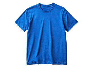 Front view of a vibrant blue t-shirt