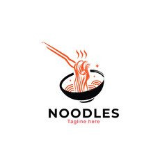Noodles with a fork, delicious pasta