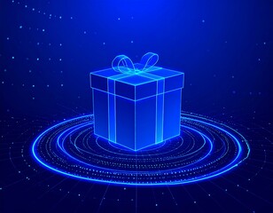 Futuristic gift box, digital design