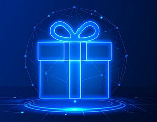 Futuristic gift box graphic