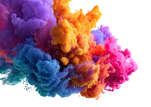 Vibrant, swirling clouds of colorful ink