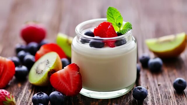 Yogurt parfait with fresh fruit