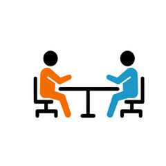 Two abstract figures sitting in opposite directions isolated on transparent background