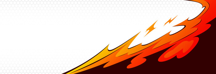 Fiery Racing Flame Background with Polygonal Honeycomb Graphics Element