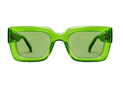 Bold lime green square sunglasses