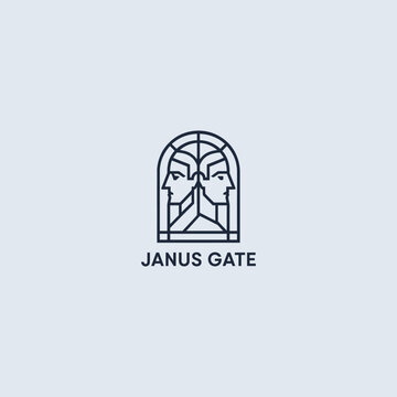 Janus Gate minimalist logo design.