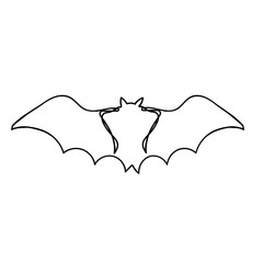 continuous line drawing animal bat flying silhouette illustration