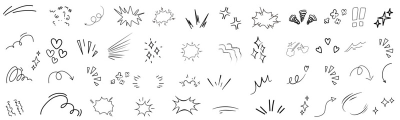 Line marker brush pen sketch underline set. Hand drawn pencil arrow, heart, star marker brush stroke icon element highlight scribble set. vector set