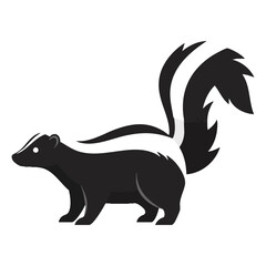 Obraz premium Skunk logo. Black flat color simple elegant skunk animal illustration