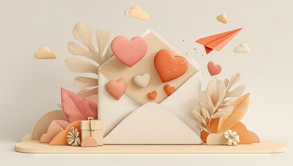 Love letter scene, 3D style