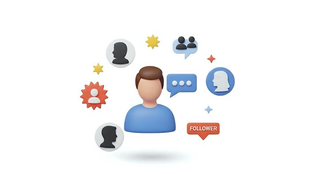 3D Influencer Marketing Icon