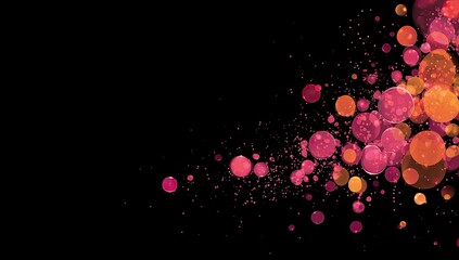 Abstract bokeh explosion on black background