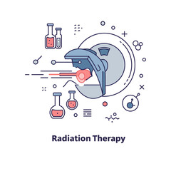 radiation therapy machine targets cancer with precision radiation for treatment illustration design