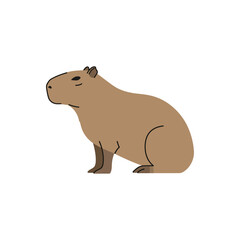capybara illustration of a south american rodent sitting calmly on the ground perfect for a childrens storybook cover