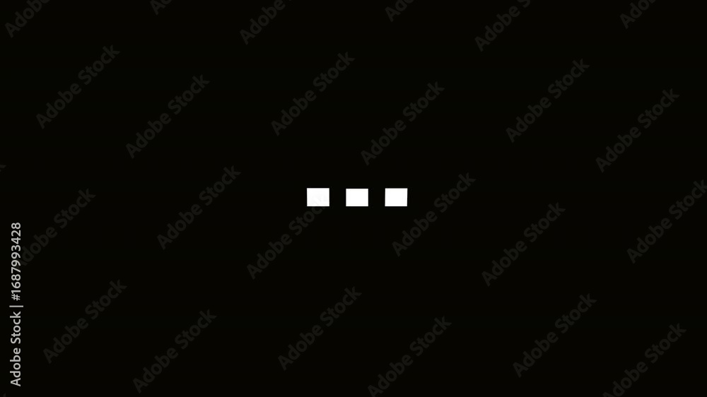 Aufkleber typing or loading dots cute minimalist animation on black background