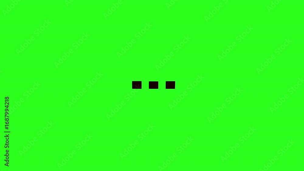 Aufkleber typing or loading dots cute minimalist animation on green background
